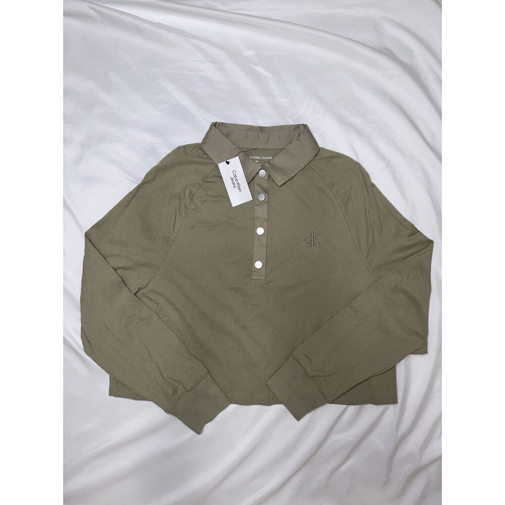 CALVIN KLEIN Archive Logo Fleece Polo Sweatshirt Women's